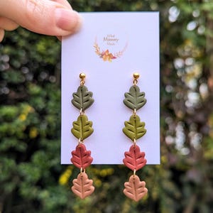 Boucles d&#39;oreilles feuilles d&#39;automne Boucles d&#39;oreilles automne Boucles d&#39;oreilles faites main Boucles d&#39;oreilles en pâte polymère Boucles d&#39;oreilles feuille Boucles d&#39;oreilles Cottage Core Mini feuilles