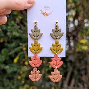 Boucles d&#39;oreilles feuilles d&#39;automne Boucles d&#39;oreilles automne Boucles d&#39;oreilles faites main Boucles d&#39;oreilles en pâte polymère Boucles d&#39;oreilles feuilles