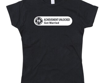 Ladies Xbox Achievement Got Married Tshirt
