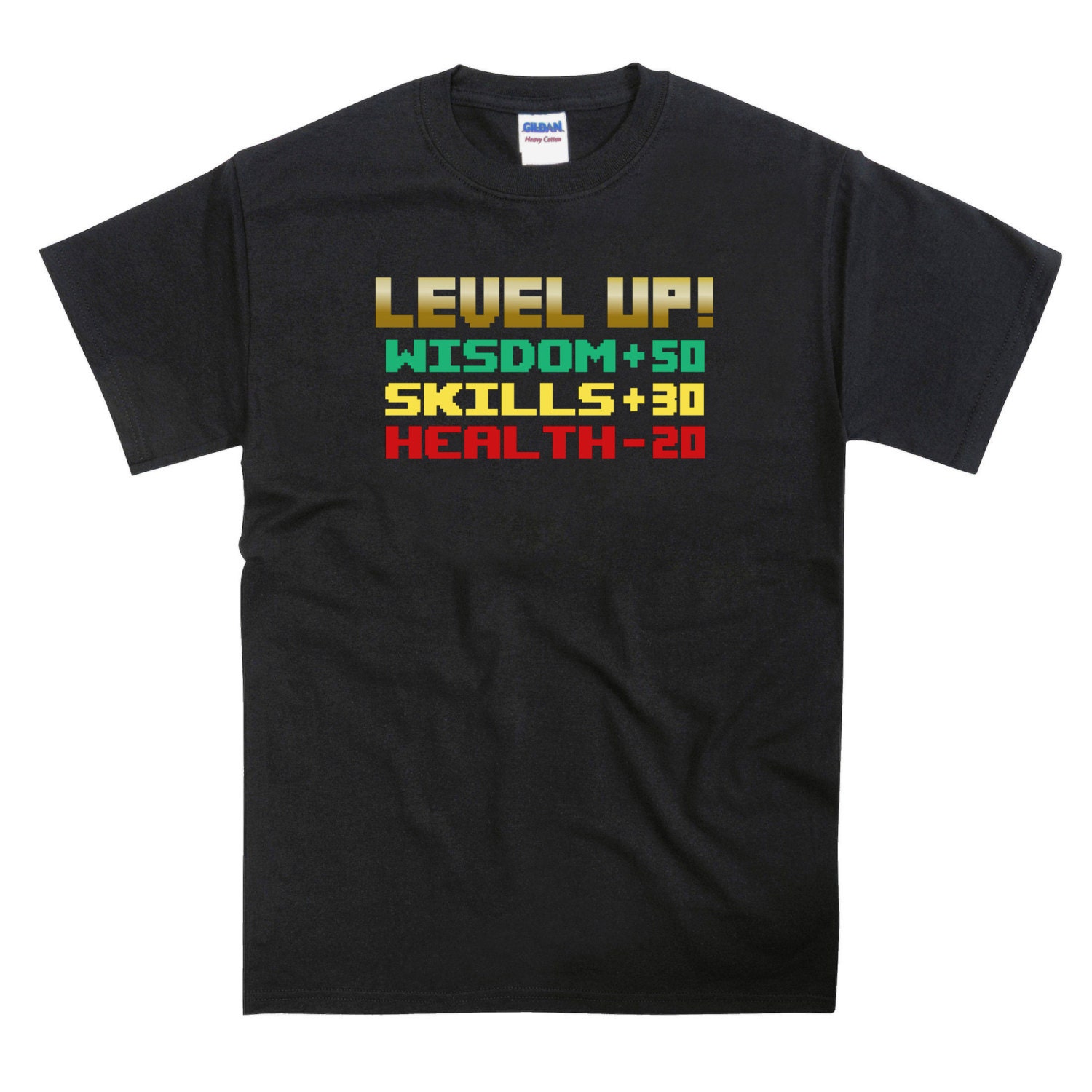 Image of Level Up Birthday Wisdom Skills Health Tshirt