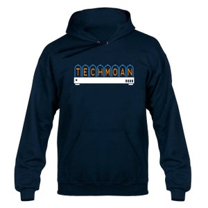 Techmoan Nixie Clock Logo Hoody Hoodie Hooded Sweater Navy Blue