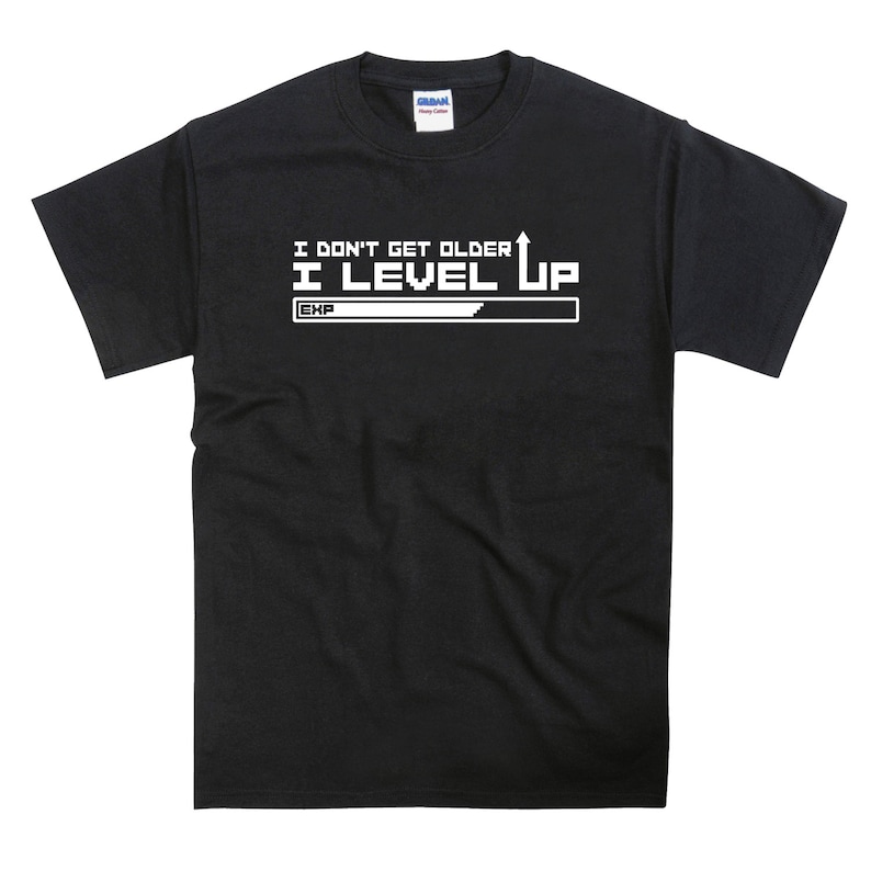 Birthday RPG Level Up T-shirt White Version image 1