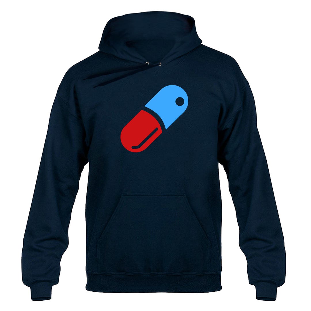 Blue Red Mind Control Red Blue Pill Mind Control Truth Hoody Hoodie Hooded Sweater Navy Blue ...