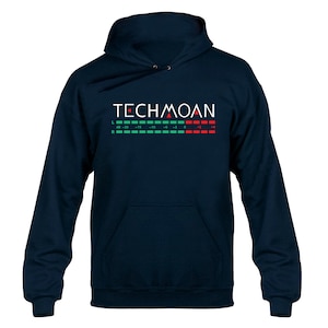 Techmoan Digital VU Meter Logo Hoody Hoodie Hooded Sweater Navy Blue