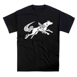 Japanisches Okami inspiriertes Wolf-T-Shirt