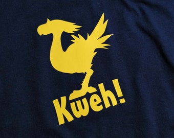 Kweh Chocobo Bird Screme Premium Schwarz Unisex T-Shirt