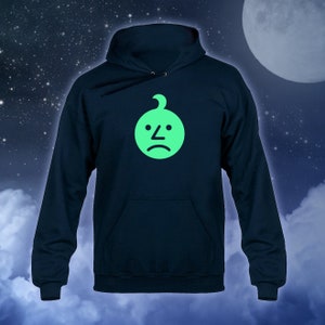 Ashens Sad Onion Glow in the Dark Hoody Hoodie Hooded Sweater Navy Blue