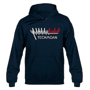 Techmoan VU Meter Logo Hoody Hoodie Hooded Sweater Navy Blue