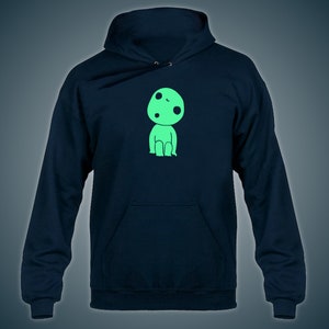 Forest Child Spirit Glow in the Dark Hoody Hoodie Hooded Sweater Navy Blue