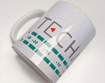 Techmoan Digital VU Meter Ceramic Tea Coffee Mug (325ml)