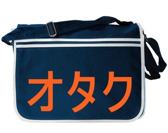 OTAKU Japanese Kanji Navy Blue Messenger Shoulder Bag