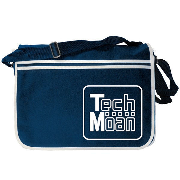 Techmoan Mini Disc Parody Logo Navy Blue Shoulder Bag