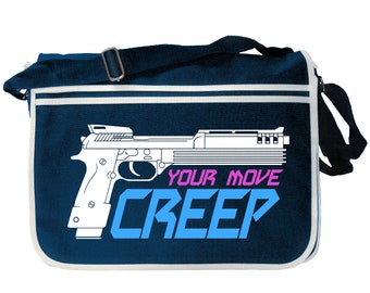 Your Move Creep 80s Movie Tribute Navy Blue Messenger Shoulder Bag