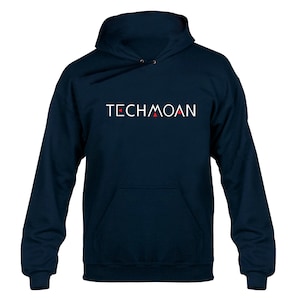 Techmoan Logo Hoody Hoodie Hooded Sweater Navy Blue