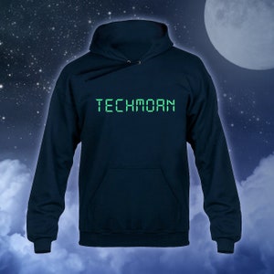 Techmoan LCD Logo (Glow in the Dark) Hoody Hoodie Hooded Sweater Navy Blue