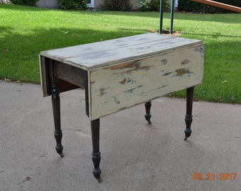 Rustic Antique Farmhouse Dining Room Or Kitchen Drop Leaf Table Vintage Original Cond Chippy Peeling Cottage Shabby Chic Paint Country Rustic Antique Farmhouse Dining Room Or Kitchen Drop Leaf Table Vintage Original Cond Chippy Peeling Cottage Shabby Chic Paint Country
