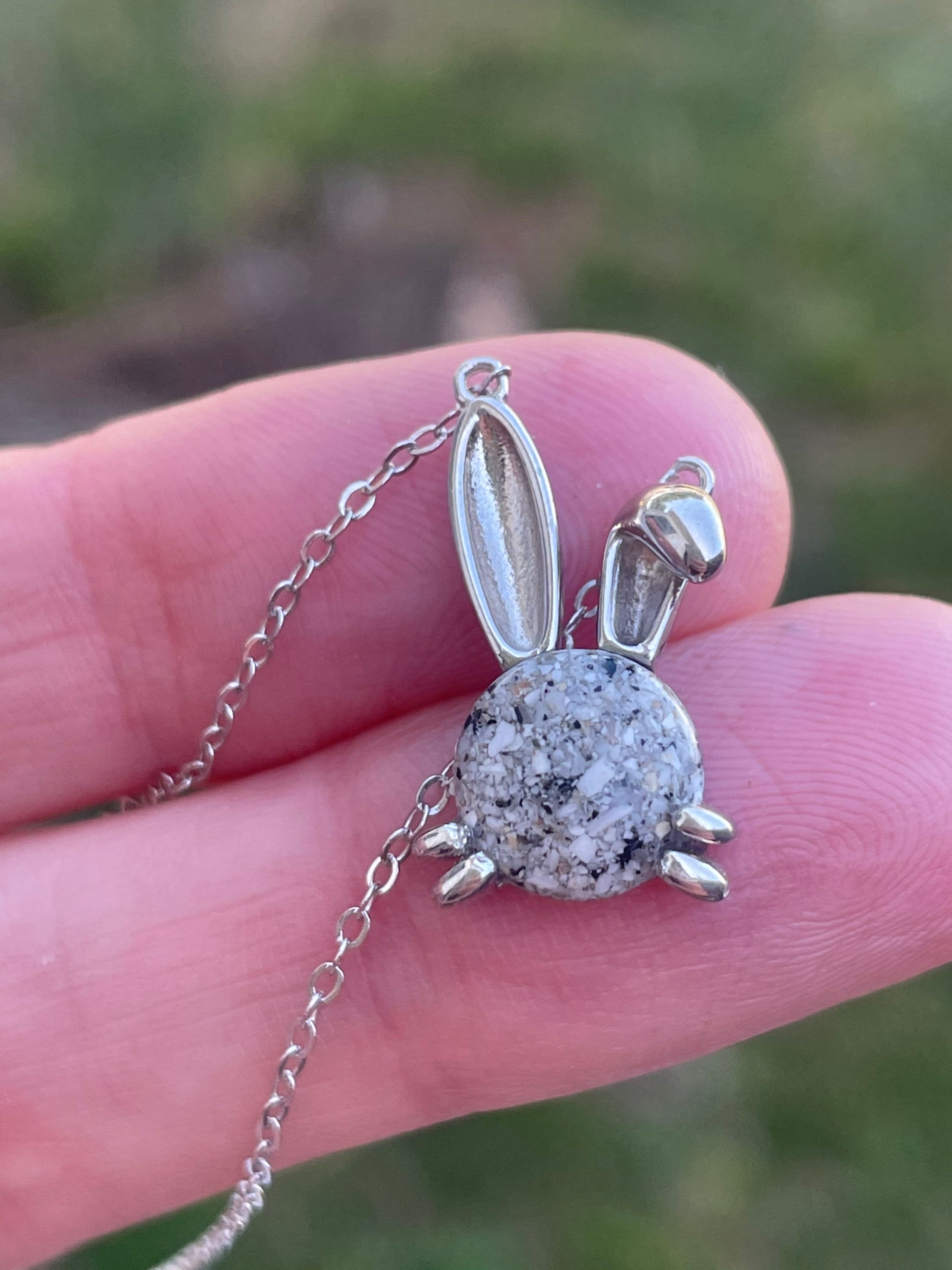 Pendant Rabbit Cremation Ashes Rabbit Memorial Necklace Cremation
