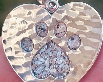 Cremation Necklace, Pet Ash Pendant, Paw Pendant, Pet Ashes, Pet Cremation, Pet Ashes Jewelry