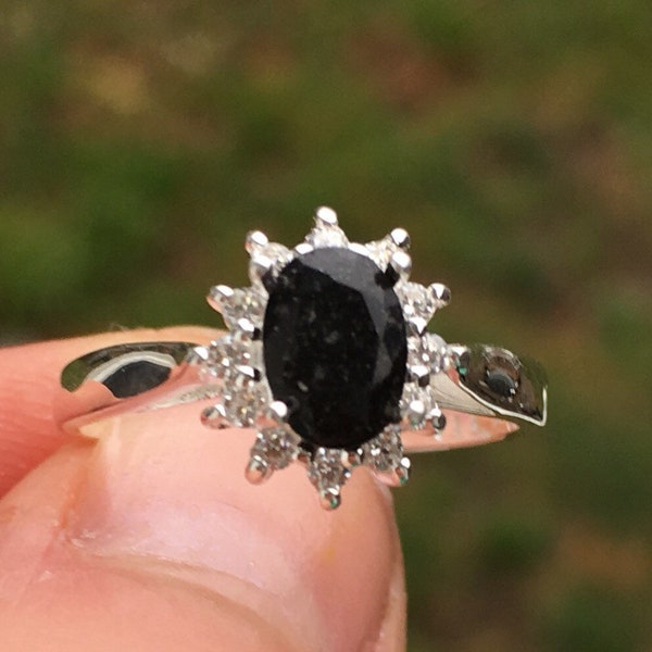 Cremation Ring, Pet Ash Ring, Sterling Crystal Ring, Pet Ashes, Halo Ring, Pet Cremation Jewelry, Pet Urn