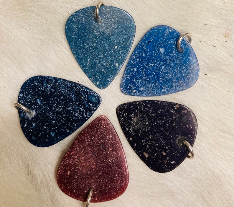 Cremation Necklace Guitar Pick Necklace Ash Necklace Pet Etsy