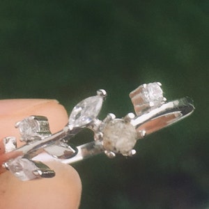 Floral Ring, Pet Ash Ring, CZ Sterling Ring, Pet Ashes,Pet Cremation Jewelry, Pet Urn