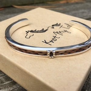 Personalized Horsehair Bracelet, Sterling Bracelet, Horse Tail Bracelet, Equestrian Keepsake, Horse Hair Jewelry, Horse Hair Cuff