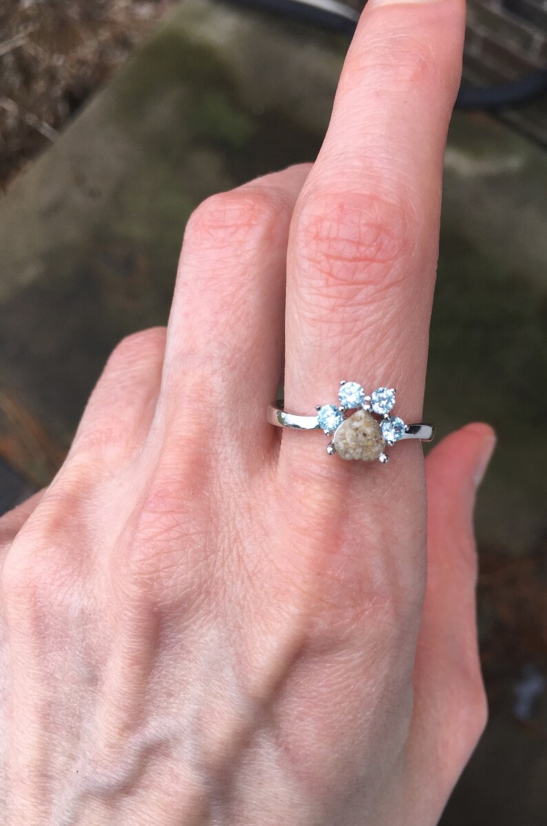 Pet Cremation Jewelry Sterling Silver Paw Ring Cremation Ring Pet Ashes Pet Ashes Ring Pet Ash Ring Birthstone Ring Pet Memorial Jewelry Pet Supplies Vadel Com
