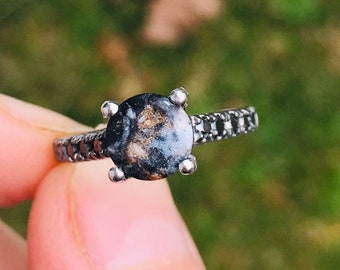 Cremation Ring, Pet Ash Ring, Black Diamond, Pet Ashes, Cremation