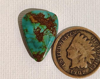 Gem Grade 10.7 Carat Natural Blue Gem Turquoise Cabochon - Rare Nevada Battle Mountain Mine 18x13.5x4.75mm