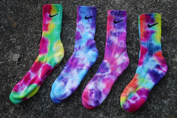 CUSTOM Tie Dye Nike Crew Socks Hand Dyed fashion accessories