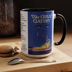 The Great Gatsby - with quotes - Coffee Mug. Gift for him, Gift for her.