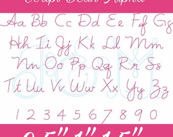 Handwritten Script Font Bean Stitch Vintage Stitch Style Machine Embroidery Design