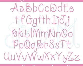 Two Fonts in One! The Hala Font Single and Double Chain Stitch Handwritten Thick Bean Stitch Vintage Style Machine Embroidery Design
