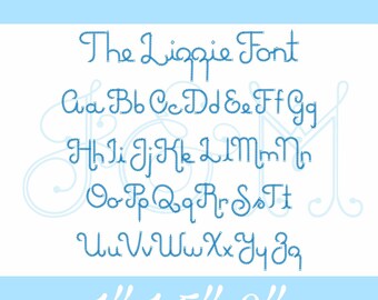The Lizzie Font - Chain Stitch Quick Stitch Alphabet Vintage Style Machine Embroidery Design