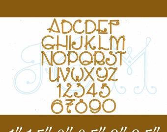 Fitzgerald Art Deco Satin Stitch Monogram Font Vintage Style Machine Embroidery Design