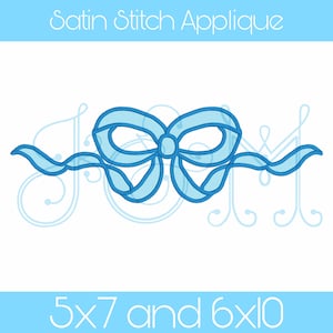 Fancy Bow Classic Satin Stitch Applique Vintage Style Machine Embroidery Design