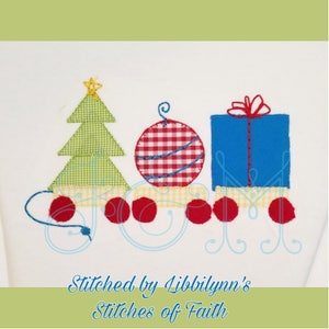 Christmas Pulltoy VIntage Style Blanket Stitch Applique Machine Embroidery Design 5x7