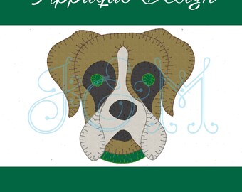 5 x 7 Vintage stijl Blanket Stitch Boxer Hond gezicht stoffen borduurwerk ontwerpen