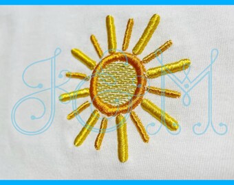 3D Puff Foam Sun Shine Mini monograma de puntada satinada Añadir en diseño de bordado de máquina de estilo vintage
