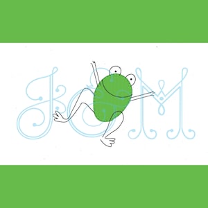Little Leap Frog Sketch Simple Blanket Stitch Applique Vintage Stitch Vintage Style Embroidery Design