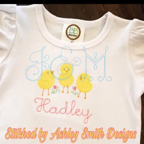 Three Sweet Baby Chicks Applique Design 4x4 and 5x7 - Etsy