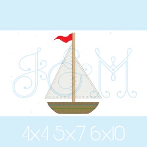 Clásico sailboat manta puntada aplique vintage estilo máquina bordado diseño