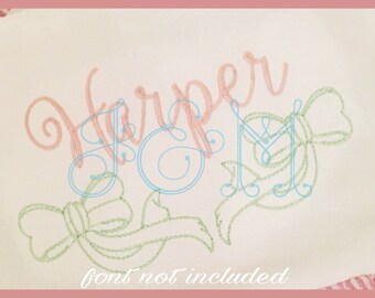 Bow Frame Vintage Style Stitch Machine Embroidery Design