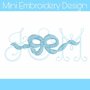 Fancy Bow Satin Stitch Mini Vintage Style Machine Embroidery Design