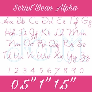 Handwritten Script Font Bean Stitch Vintage Stitch Style Machine Embroidery Design