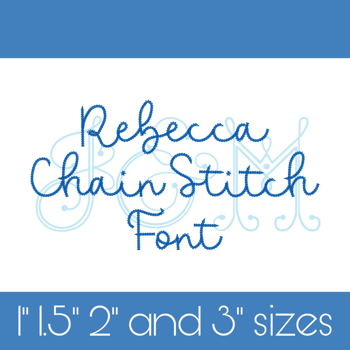 Rebecca Chain Stitch Font Handwriiten Script Thick Bean Retro - Etsy