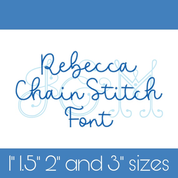 Rebecca Chain Stitch Font Handwriiten Script Thick Bean Retro | Etsy