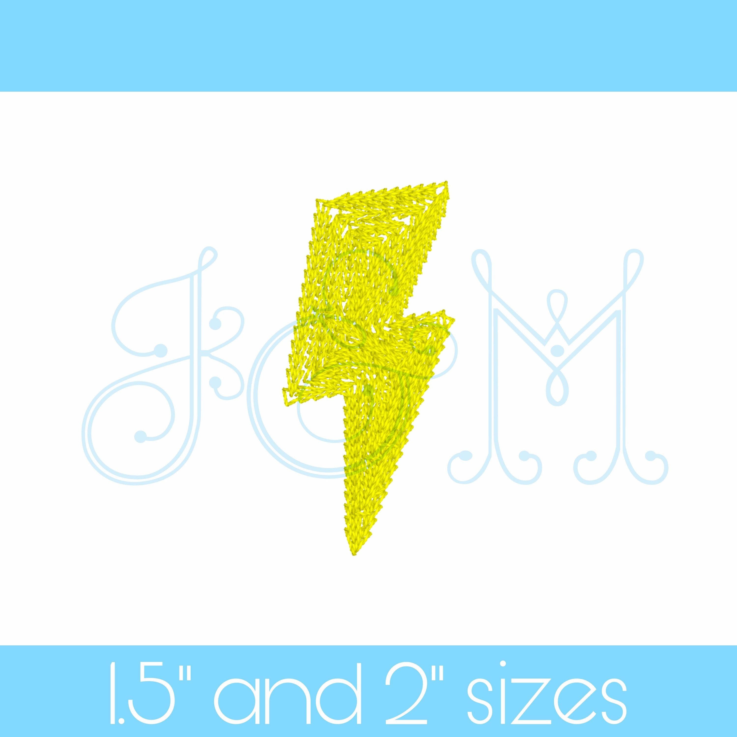 Lightning Bolt Flash Chain Stitch Mini Motif Quick Stitch Etsy