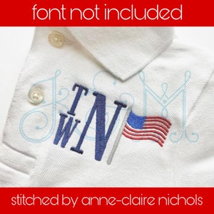 Amerikanische Flagge Mini Motiv Satin Stich Vintage Stil Maschine Stickerei Design