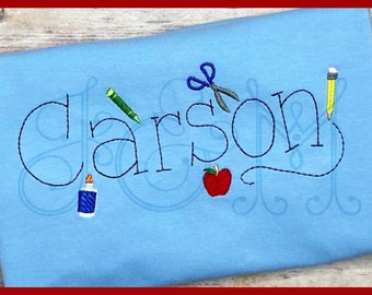 Bouw je eigen Back to School Supplies Mini Bundel Set Mini Fill Motif Vintage Style Machine Borduurontwerp